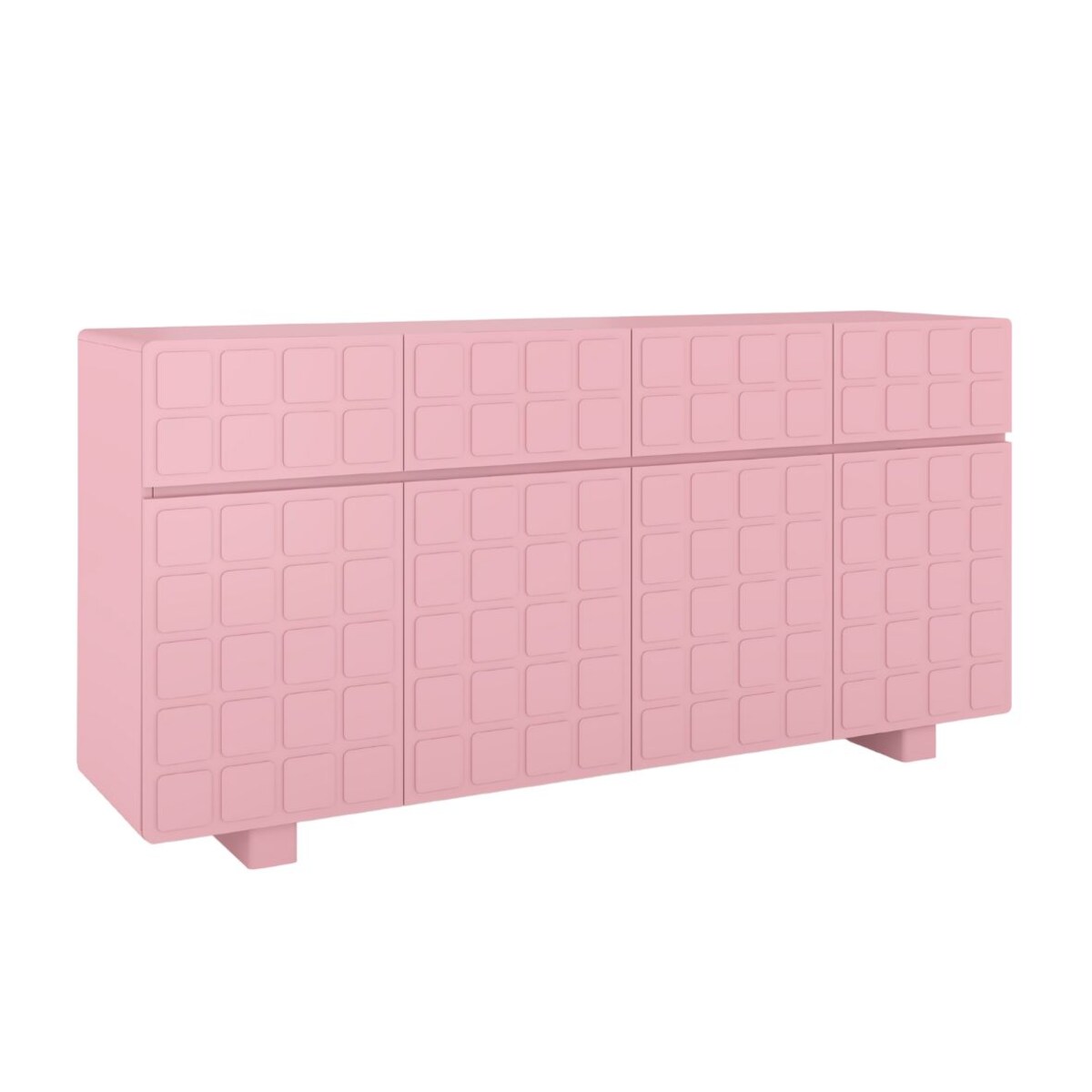 Nowoczesna komoda z frontami 3D Skandica CUBO LONG / kolor pudrowy róż / szer. 169 cm