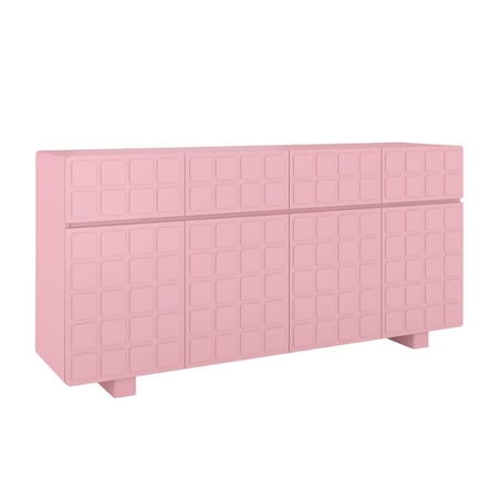 Nowoczesna komoda z frontami 3D Skandica CUBO LONG / kolor pudrowy róż / szer. 169 cm