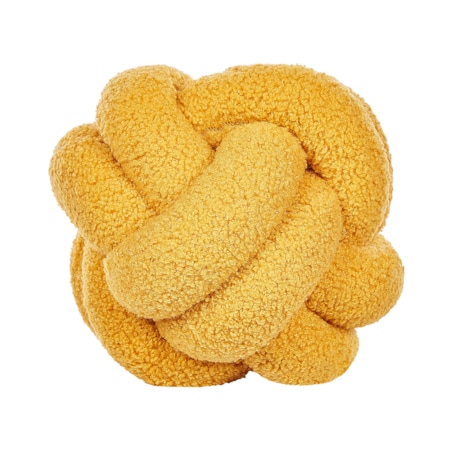 Poduszka dekoracyjna boucle supeł 19 x 19 cm żółta MALNI