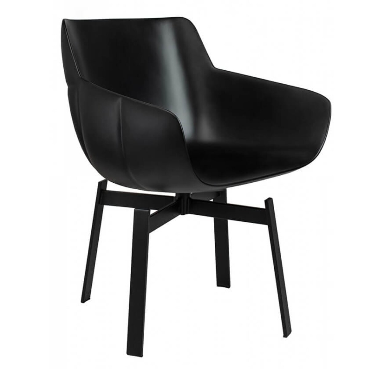 Obrotowe krzesło z poduszką Shiba JH-B11-1 King Home tapicerowane czarny