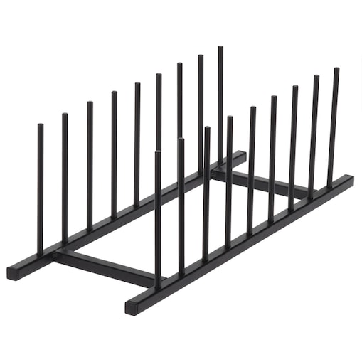 Organizer na talerze, na 8 talerzy, kolor czarny, metal
