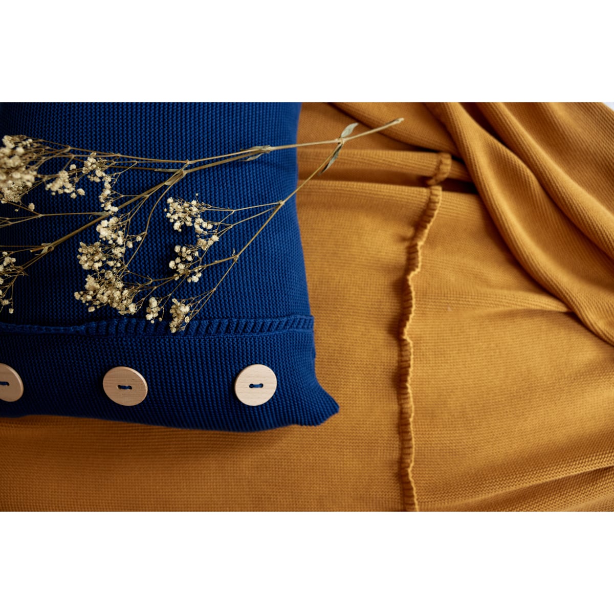 Narzuta klasyczna musztardowa, 220 x 240 cm, La Manta