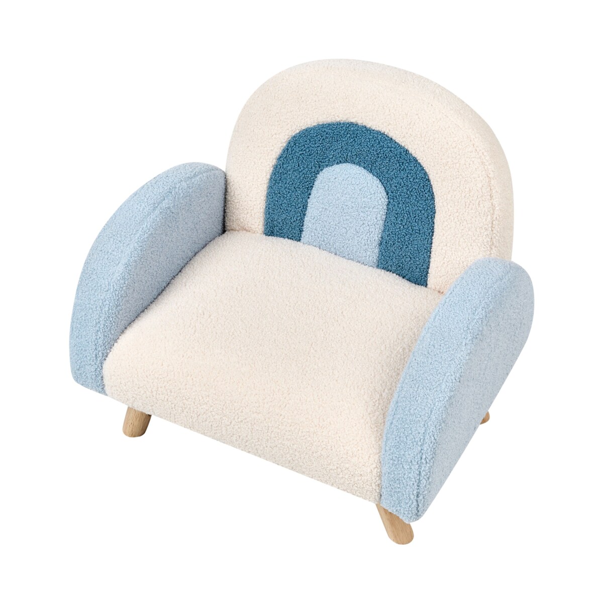 Fotel dziecięcy boucle niebieski OMBO