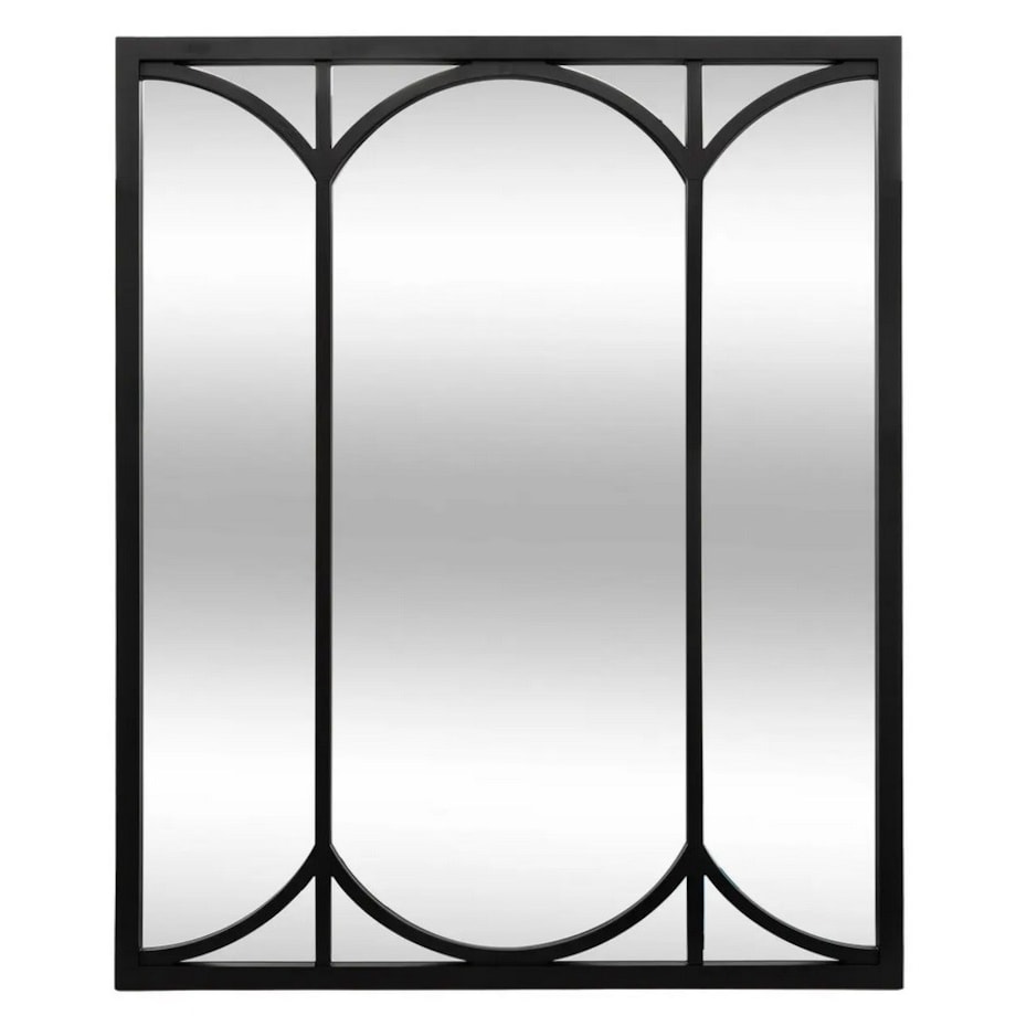 Lustro okno czarne MDF 90x74 cm