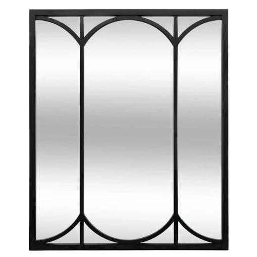 Lustro okno czarne MDF 90x74 cm