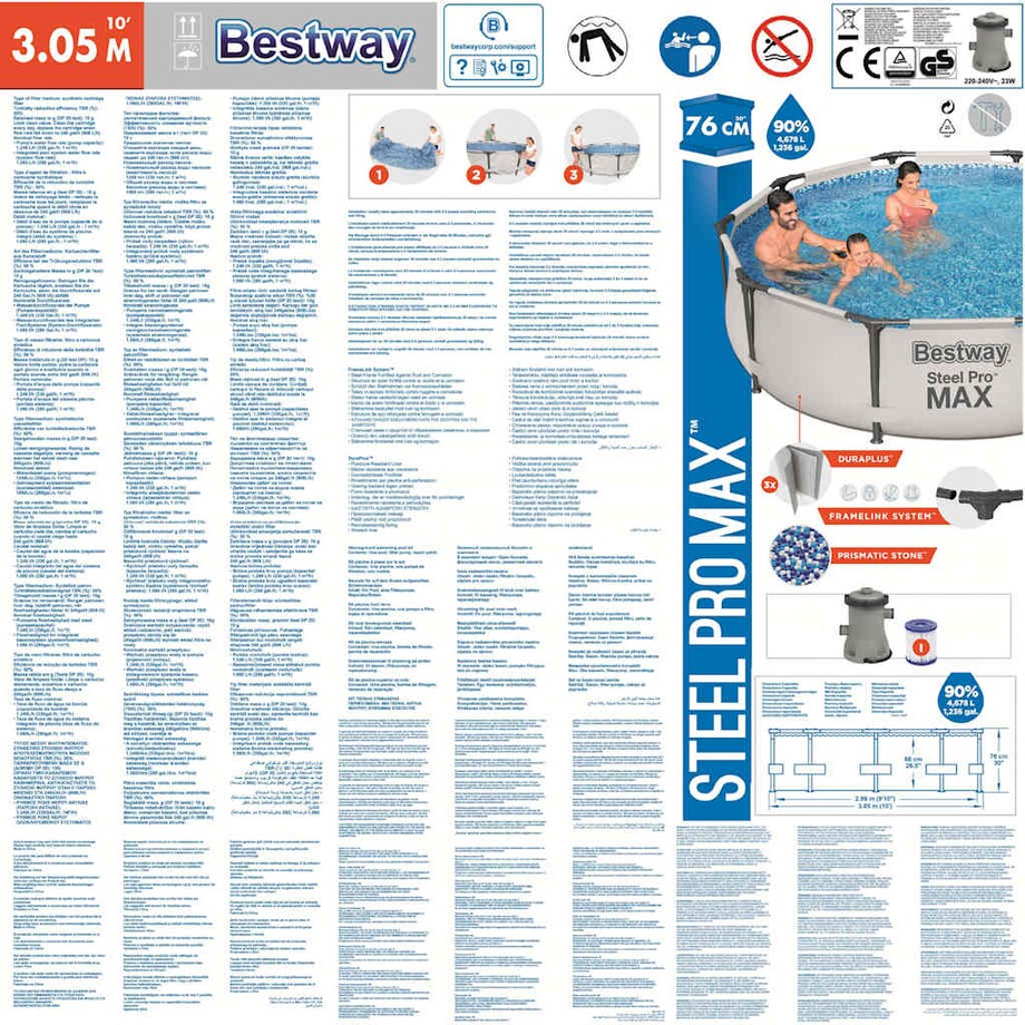 Bestway Basen Steel Pro MAX, 305 x 76 cm