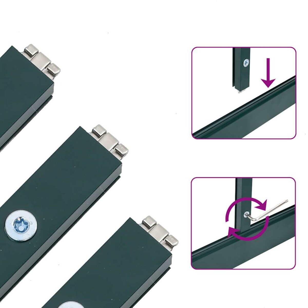 vidaXL Szklarnia z ramą podstawy, zielona, 169x58x195 cm, aluminium