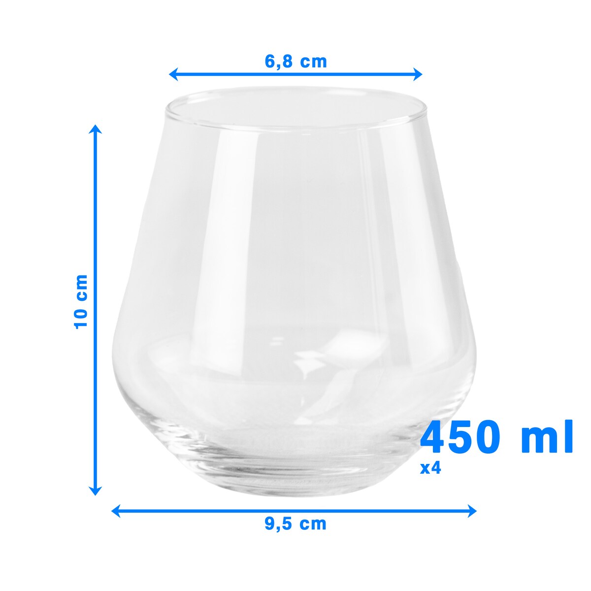 4X Szklanki Do Whisky Napojów Drinków Prezent 450 Ml Komplet Zestaw Szklanek