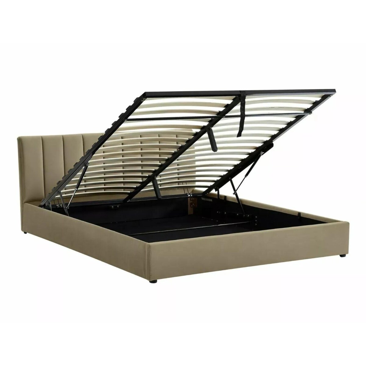 Łóżko tapicerowane MONTREAL VELVET 120x200 beżowe z pojemnikiem