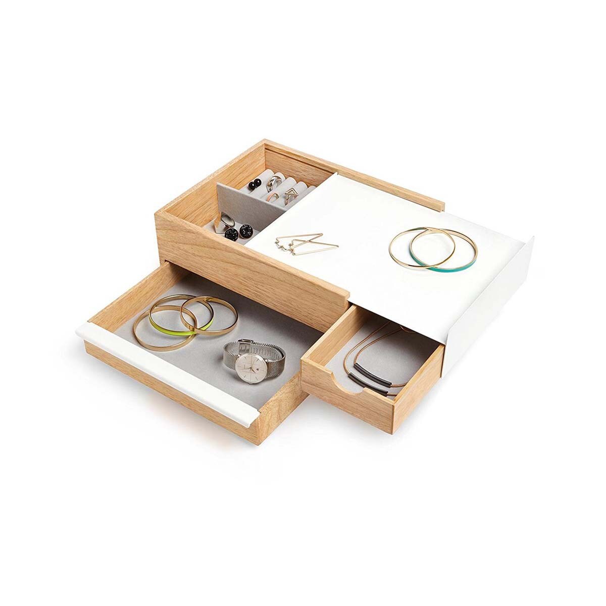 Szkatułka naturalne drewno Stowit, 26 x 23 x 12 cm Umbra