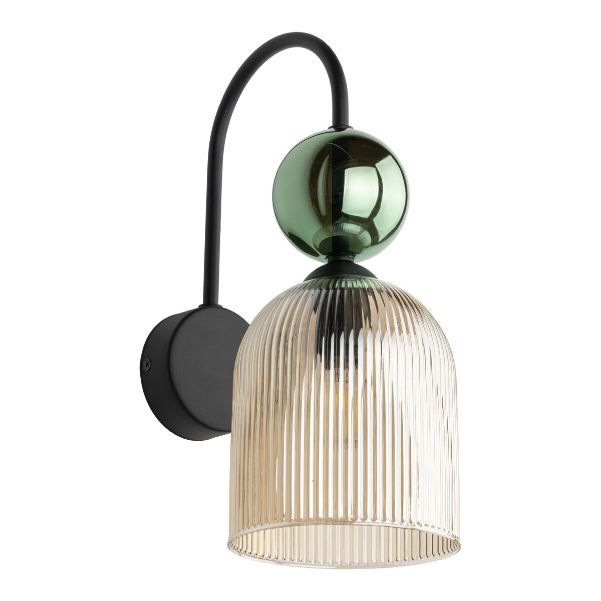 Kinkiet SOPHIA Czarny i Zielony z Koniakowym Szkłem, E14, Regulowana Wysokość, TK Lighting