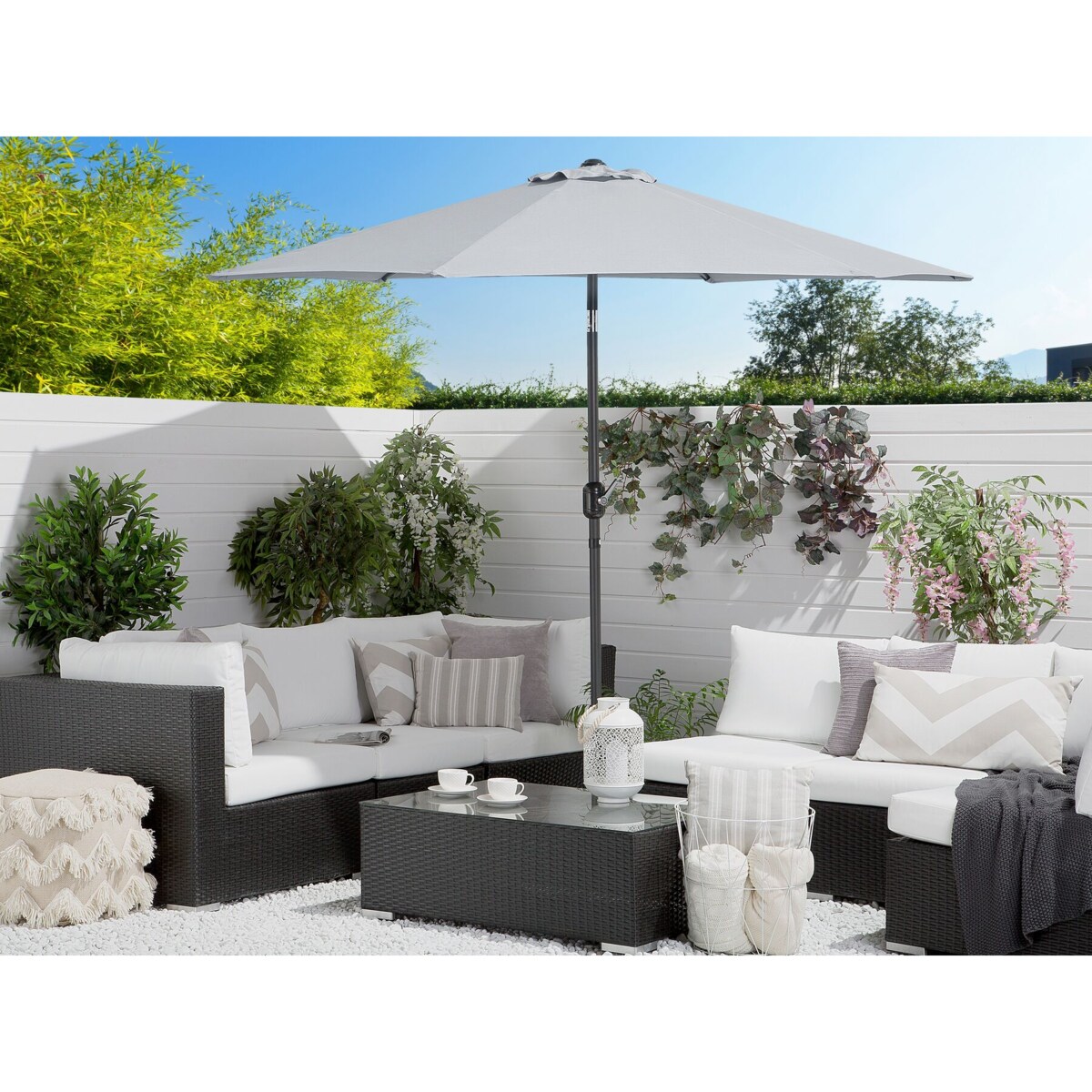 Parasol ogrodowy ⌀ 270 cm jasnoszary VARESE