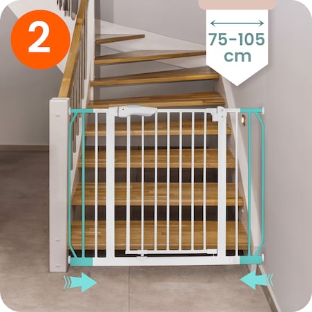 Barierka zabezpieczająca ochronna Nukido na schody i drzwi 75-105cm biała 718000