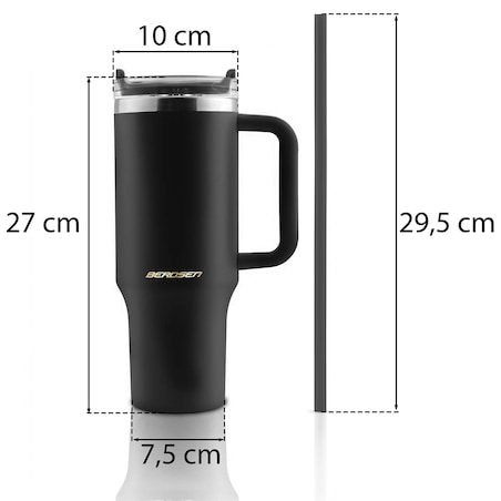 Kubek termiczny Berdsen termos ze słomką 1180ml stal nierdzewna na kawę herbatę