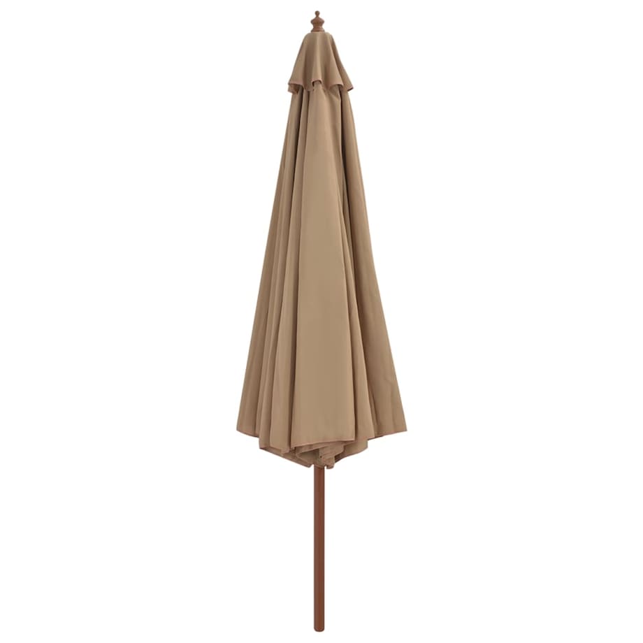 vidaXL Parasol ogrodowy na drewnianym słupku, 350 cm, taupe