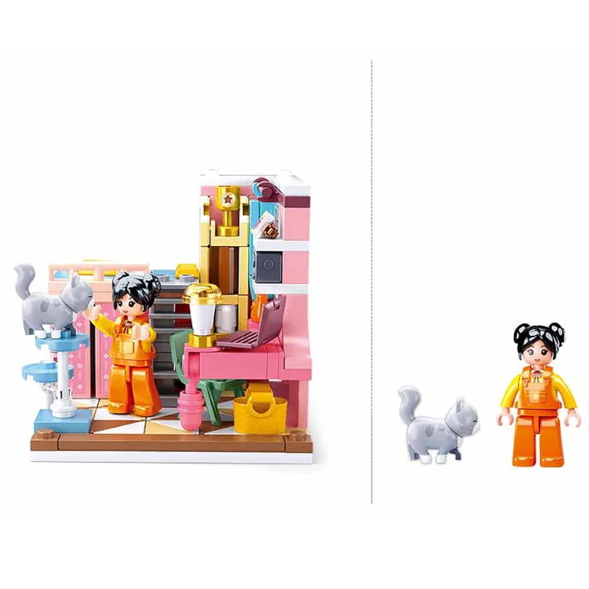 POKOIK UCZNIA - mini pokoik klocki - Sluban - 210 elementów