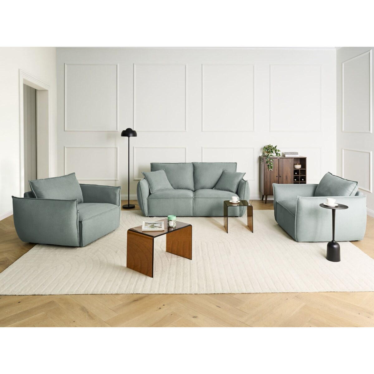 Sofa dla 3 osób KUNES Jasnozielony