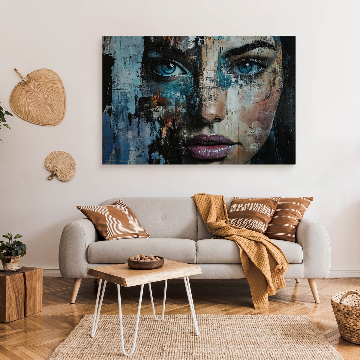 OBRAZ DO SALONU SYPIALNI ABSTRAKCYJNY PORTRET KOBIETY MURAL 120x80cm