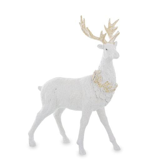 Figurka - renifer biały 36x28 cm stojący REN