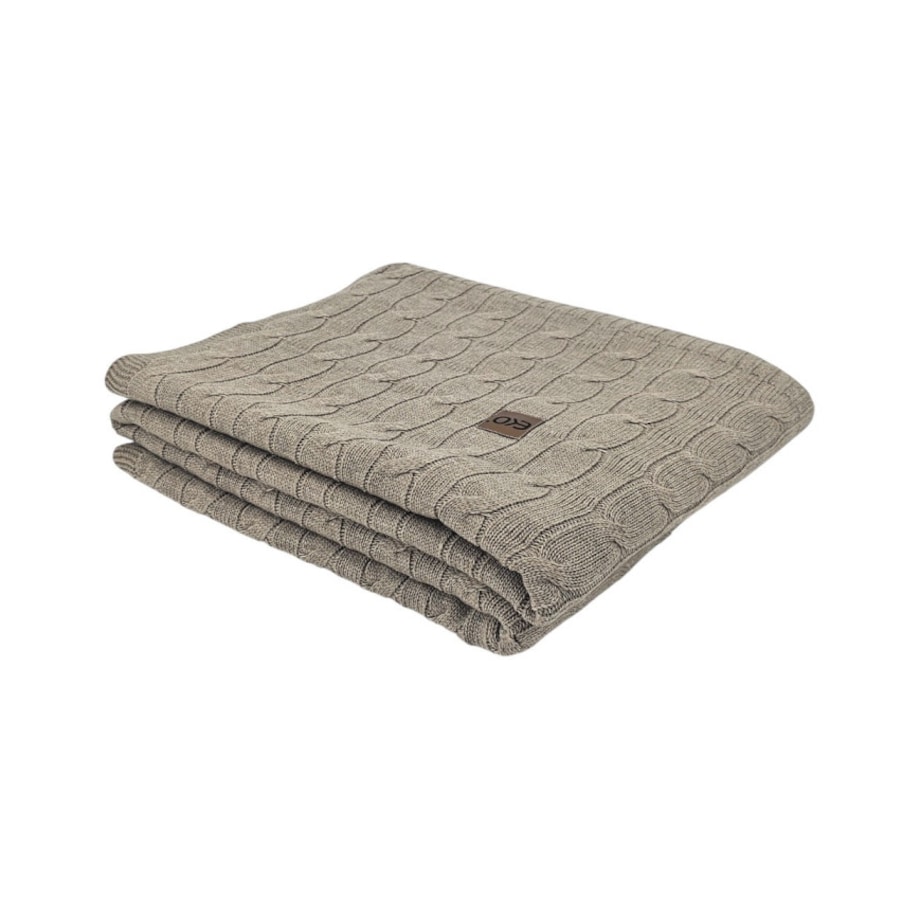 Koc dzianinowy kaszmir 200x220 cm – VERONA200 TAUPE