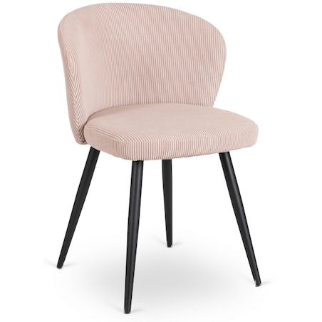 Krzesło Tapicerowane HAILEY Pudrowy Róż Do Jadalni Sztruks