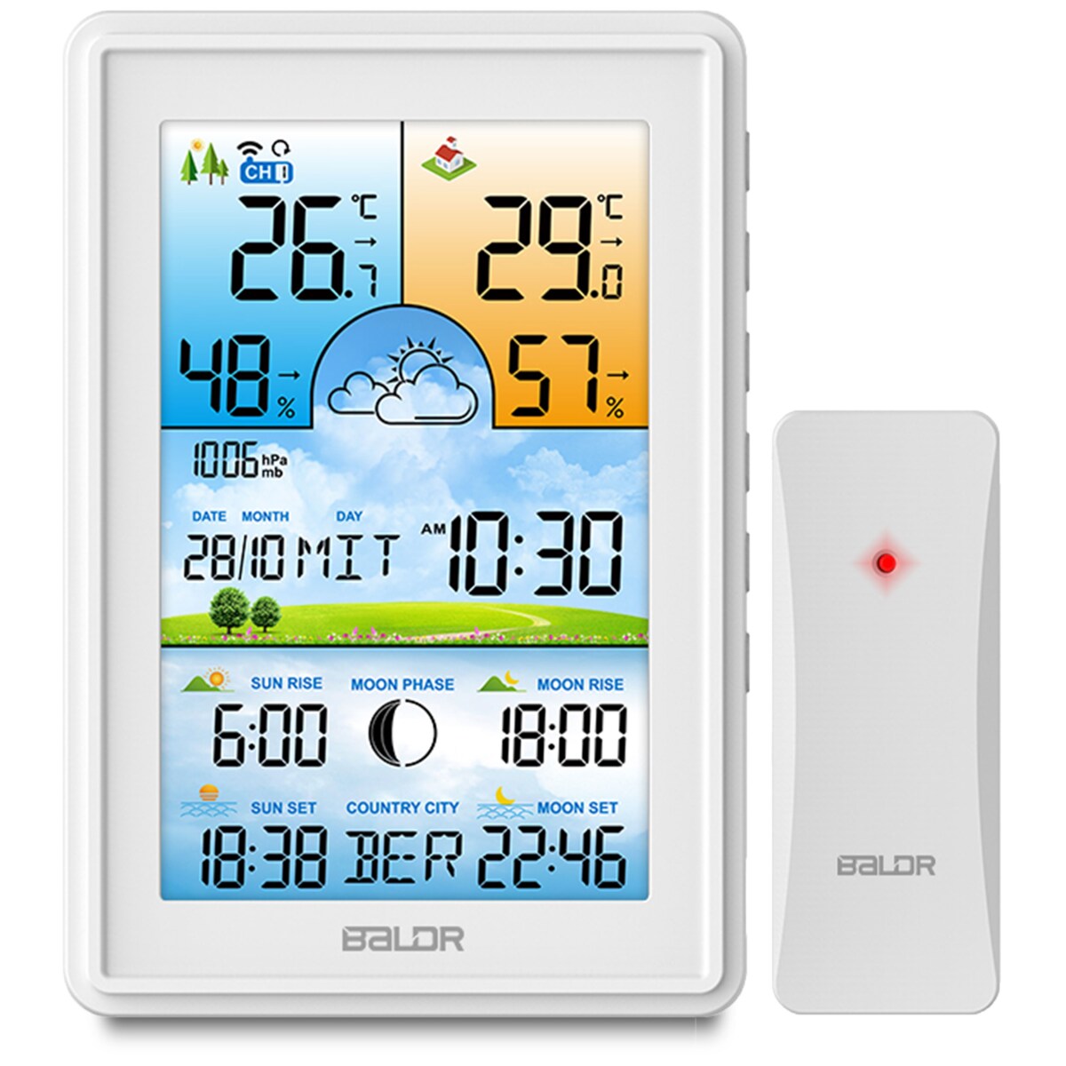 Bezprzewodowa stacja pogodowa pogody higrometr Baldr