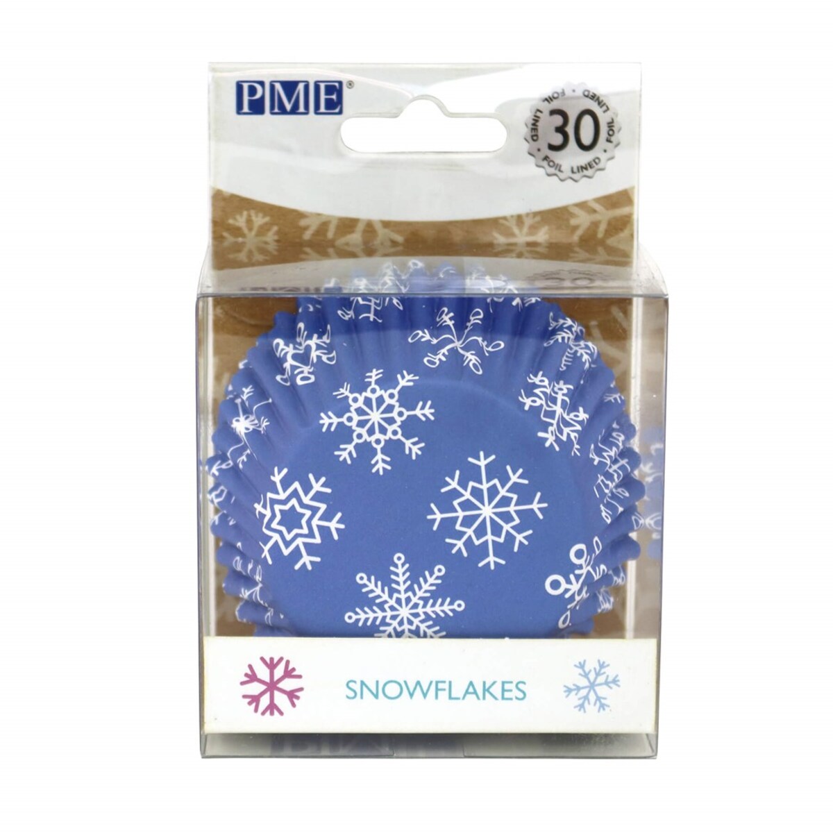 PME Papilotki do babeczek śnieżynki (30 sztuk) niebieski