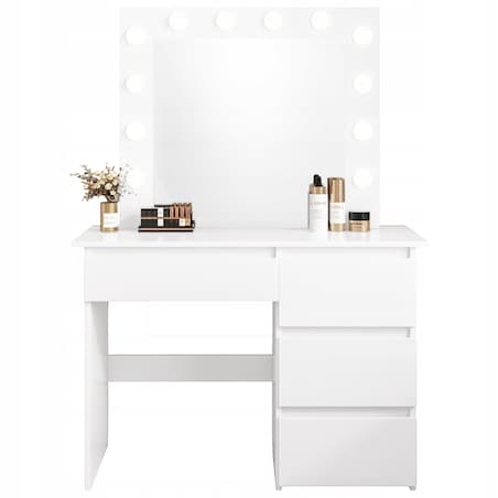 Toaletka do makijażu wizażu kosmetyczna z lustrem led nowoczesna loft 90 cm