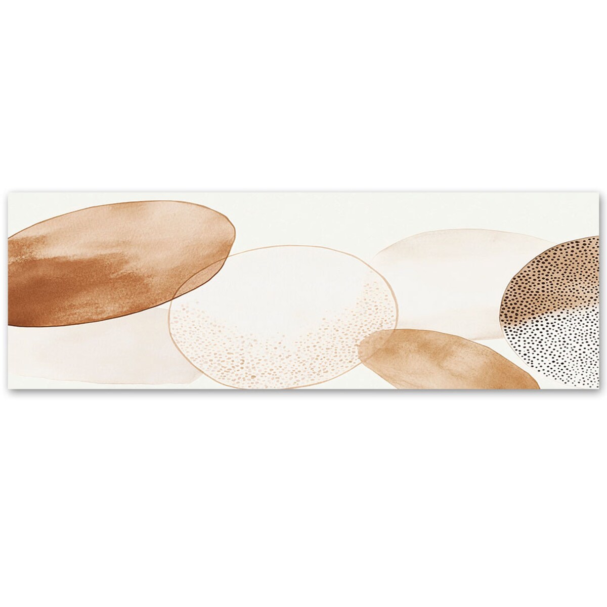 Feeby Obraz nowoczesny, Kręgi Koła Akwarela Beżowy Minimalizm 150x50