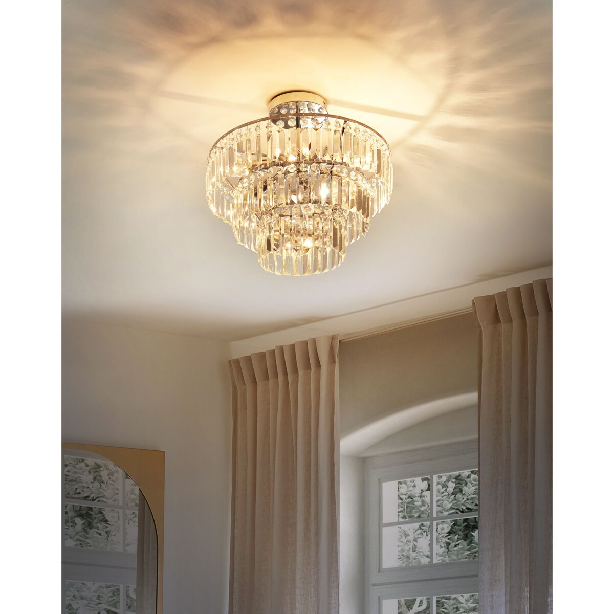 Żyrandol z kryształkami srebrny AMENEIRO