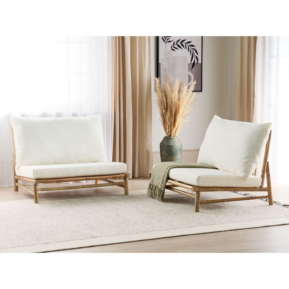 Krzesło ogrodowe Zestaw 2 Drewno Złamana biel TODI