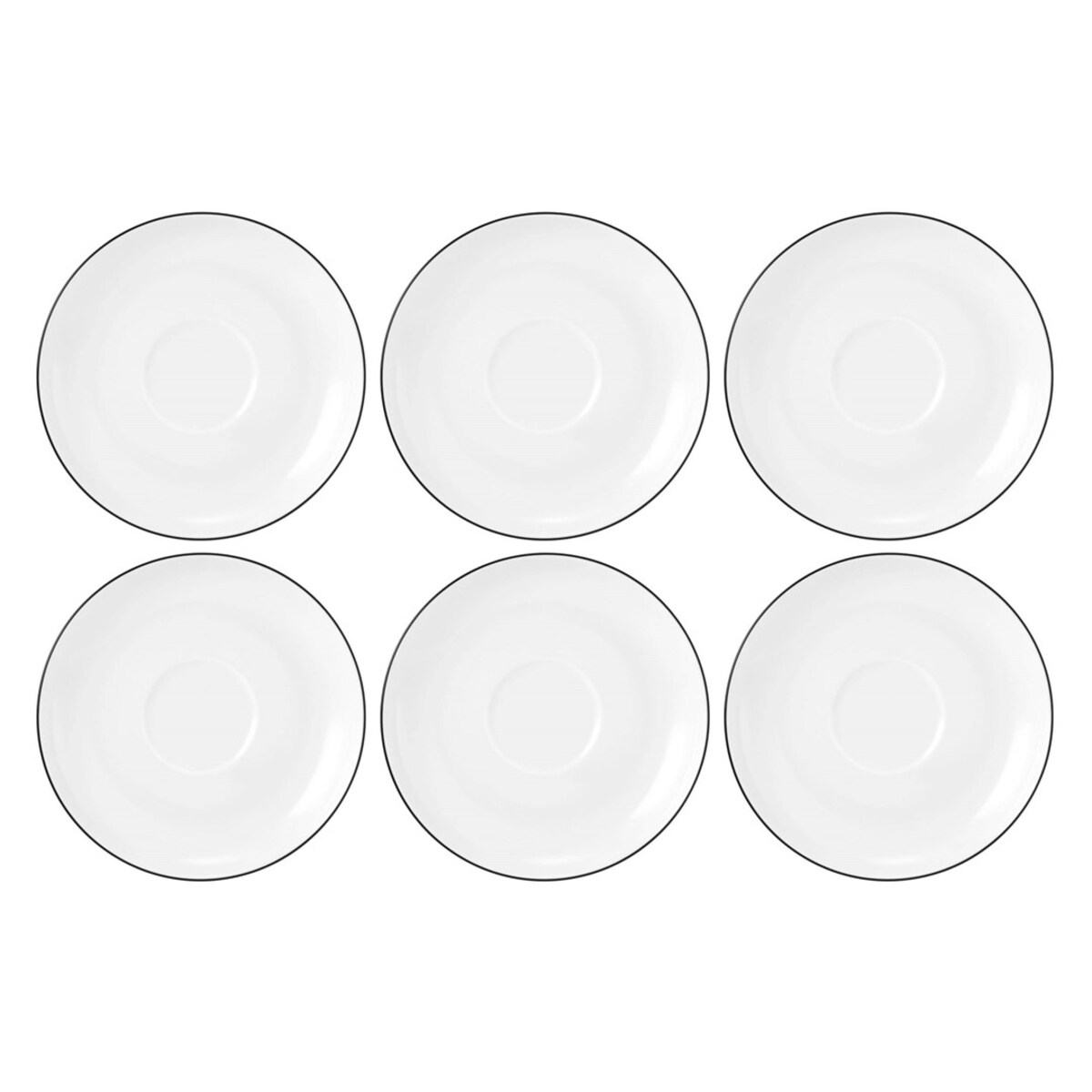 SELTMANN LIDO BLACK LINE Zestaw 6 spodków 14.5 cm