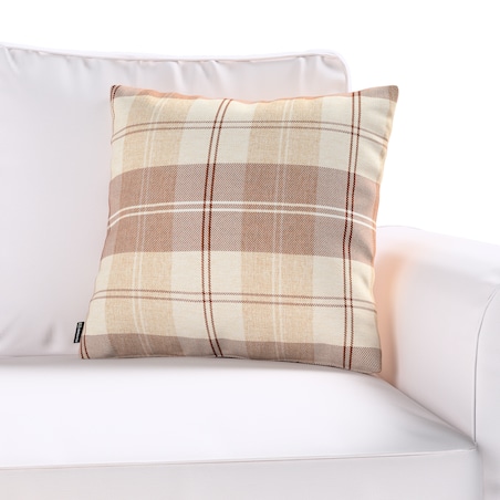 Poszewka Kinga na poduszkę 43x43 krata brązowo-beżowa