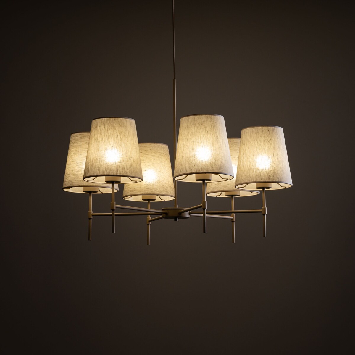 Żyrandol TK Lighting ELIZABETH SABIA 11167 beżowy 6xE27 klasyczny z regulacją wysokości