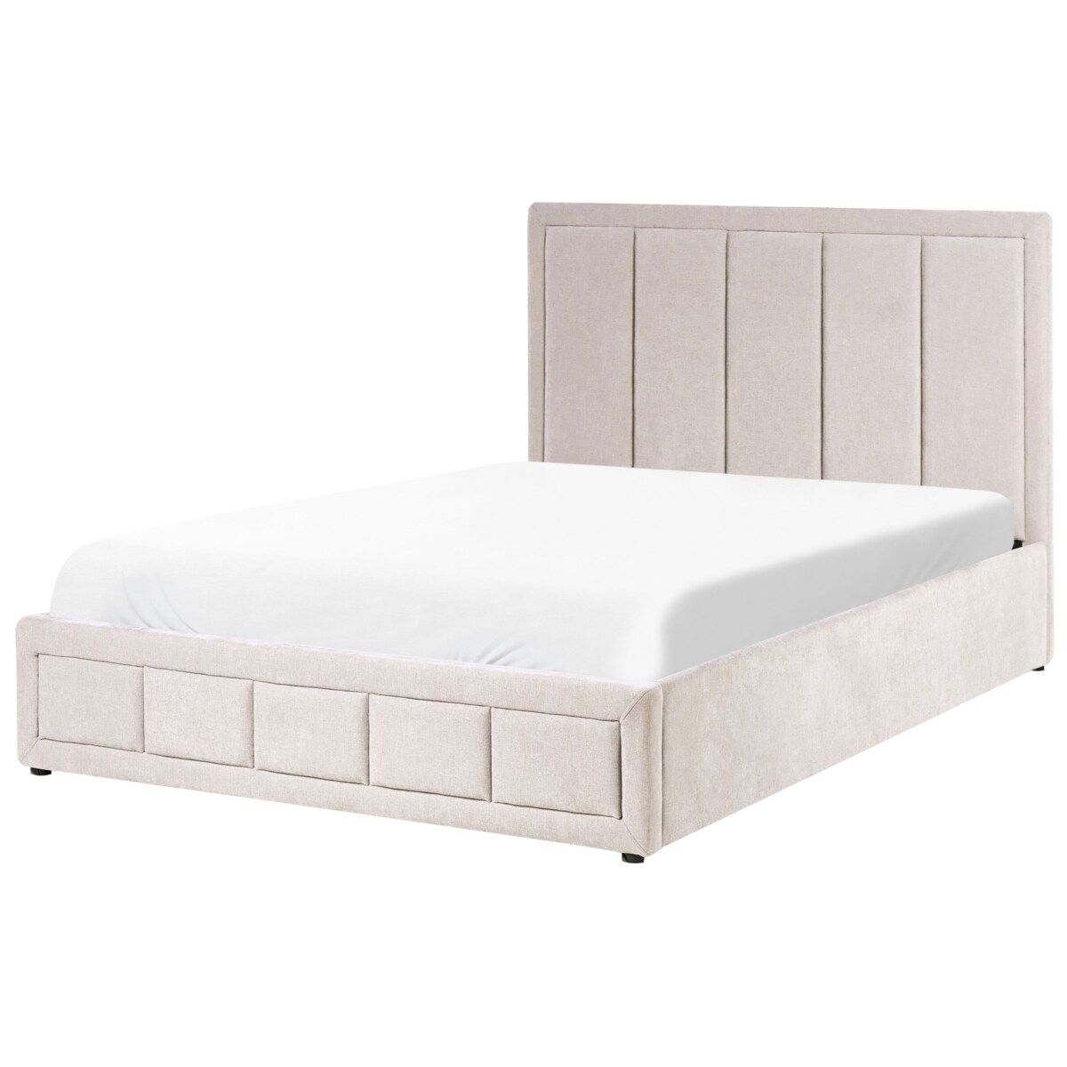 Łóżko z pojemnikiem QUIBERON 140 x 200 cm Beżowoszary