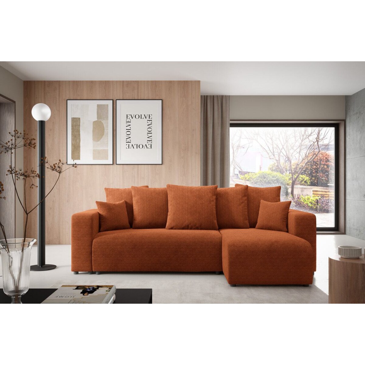 Narożnik EVORA L z pojemnikiem tkanina miękki plusz Kolor: Onega 18