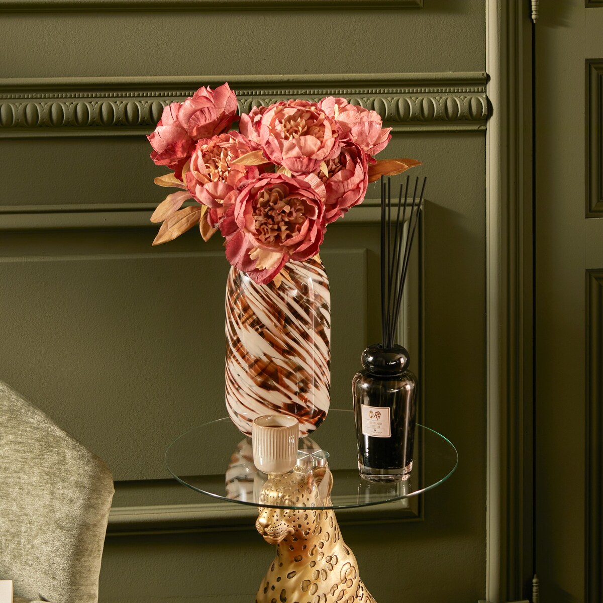 Sztuczny bukiet FRIA 5 piwonii, wys. 53 cm