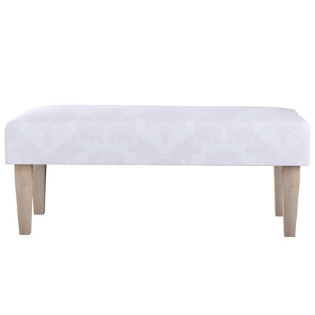 Ławka, liście akantu na białym tle , 100 x 40 x 40 cm, Damasco