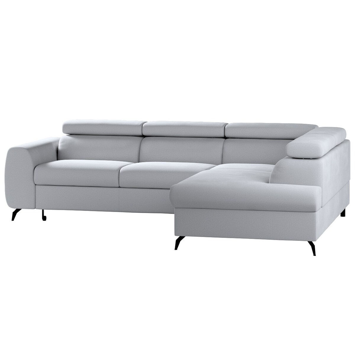 Narożnik rozkładany Leo, szary, 268 x 201 x 93 cm, Tkaniny tapicerskie - sofy