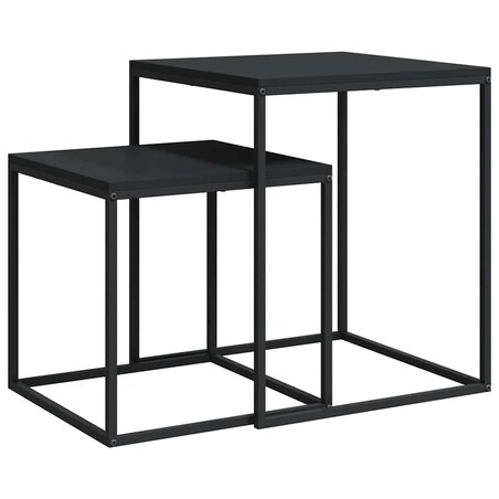 vidaXL Zestaw stolików kawowych, 2 szt., materiał drewnopochodny/metal