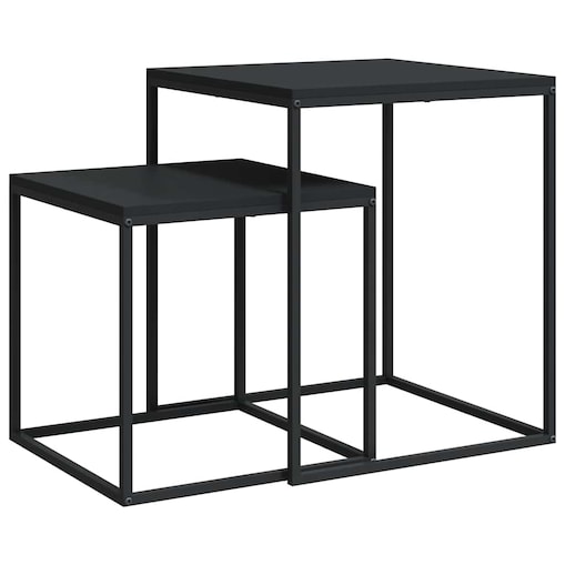 vidaXL Zestaw stolików kawowych, 2 szt., materiał drewnopochodny/metal