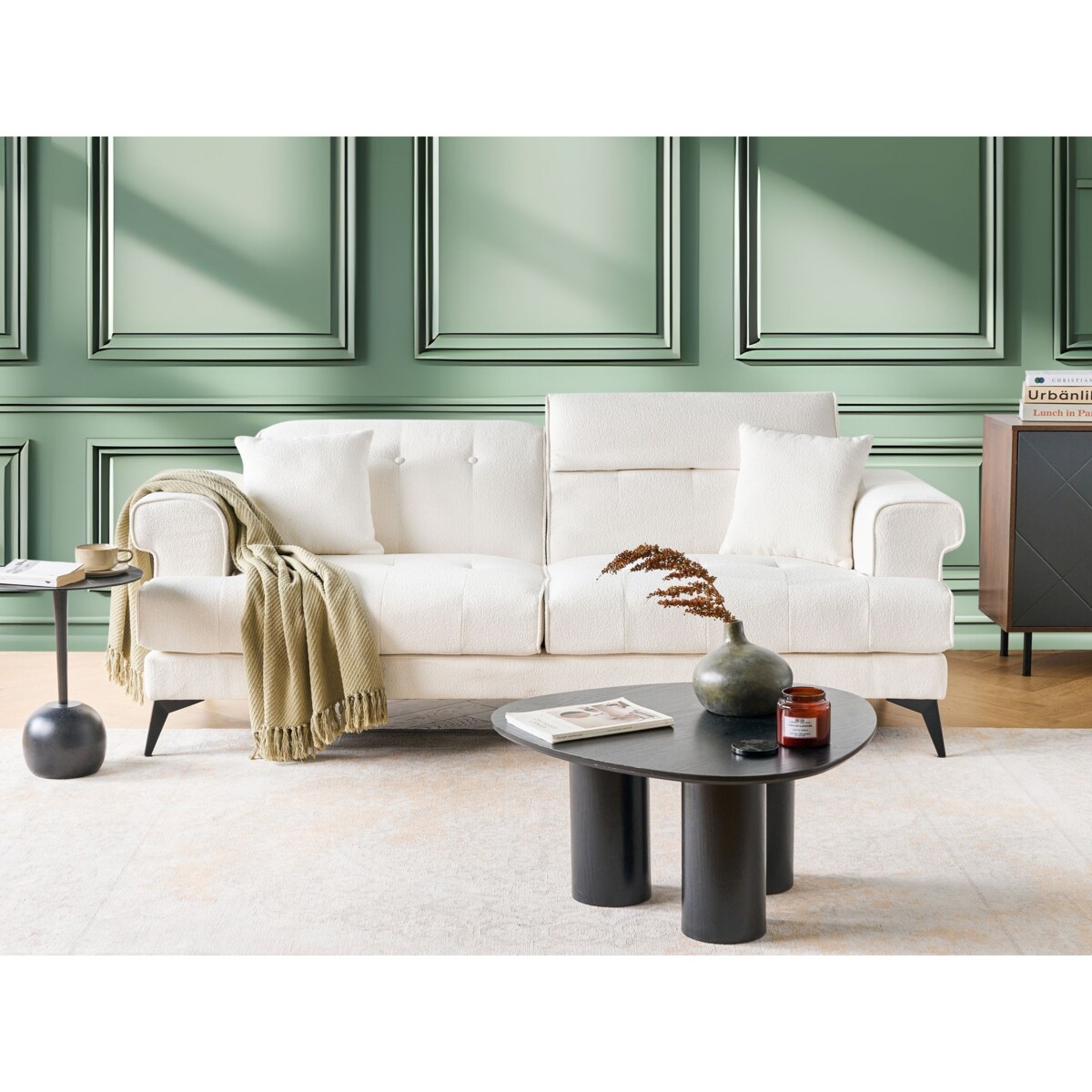 Sofa 3-osobowa biała SKIVE