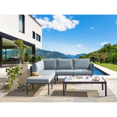 Zestaw ogrodowy ze stolikiem dla 5 osób SKALA Metal Ciemnoszary