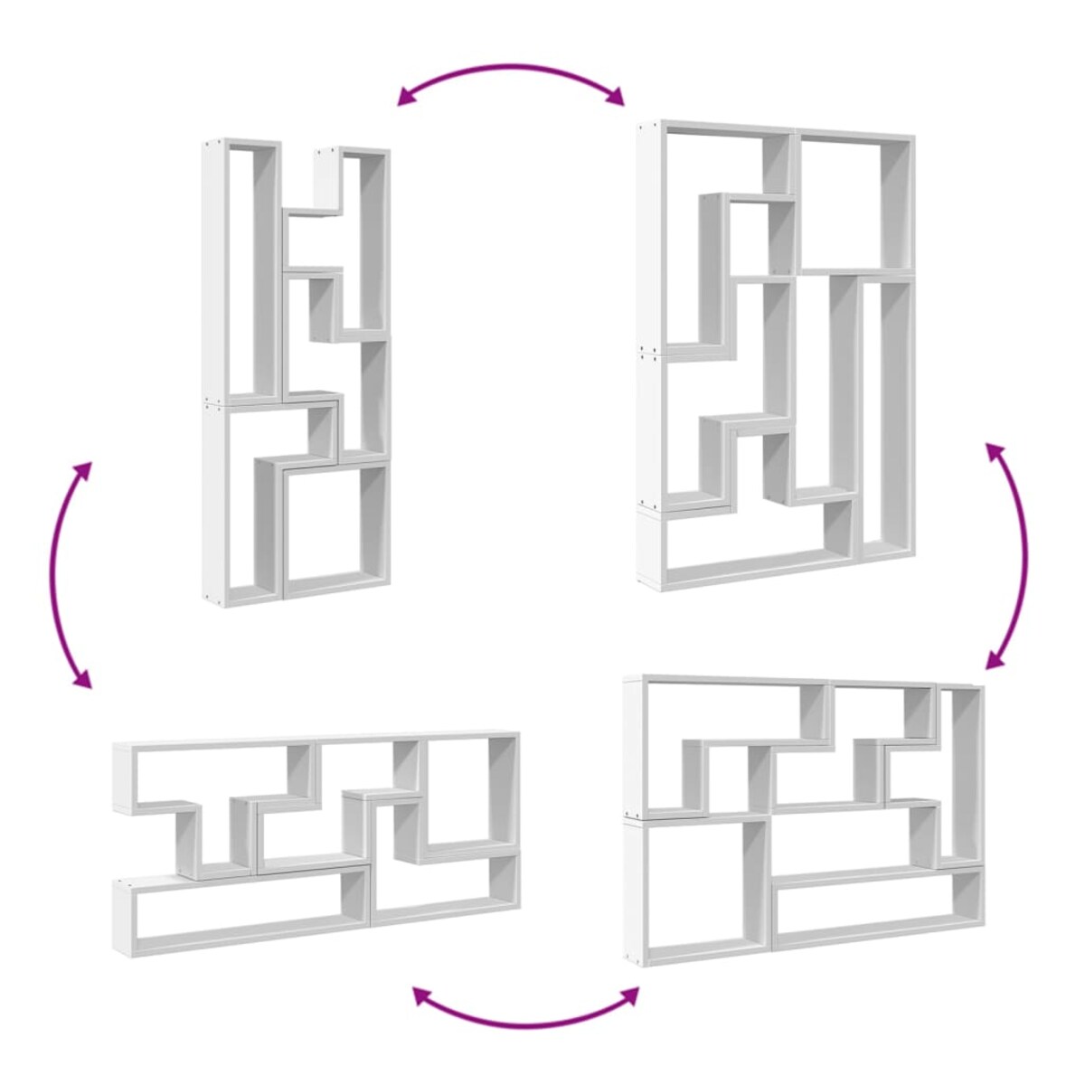 vidaXL Półka ścienna, biała, 96x12x64 cm, materiał drewnopochodny