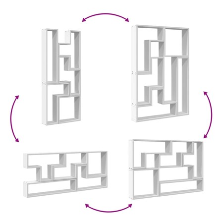 vidaXL Półka ścienna, biała, 96x12x64 cm, materiał drewnopochodny