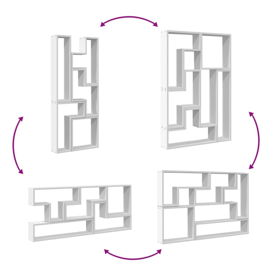 vidaXL Półka ścienna, biała, 96x12x64 cm, materiał drewnopochodny