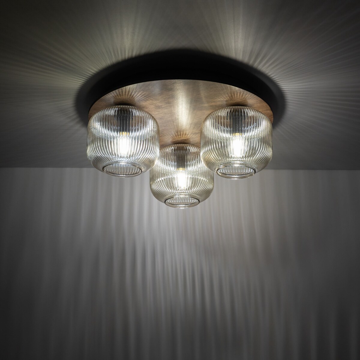 Lampa sufitowa TK Lighting SALVIA BROWN 11068 brązowa 3xE14 metal szkło drewno 42 cm