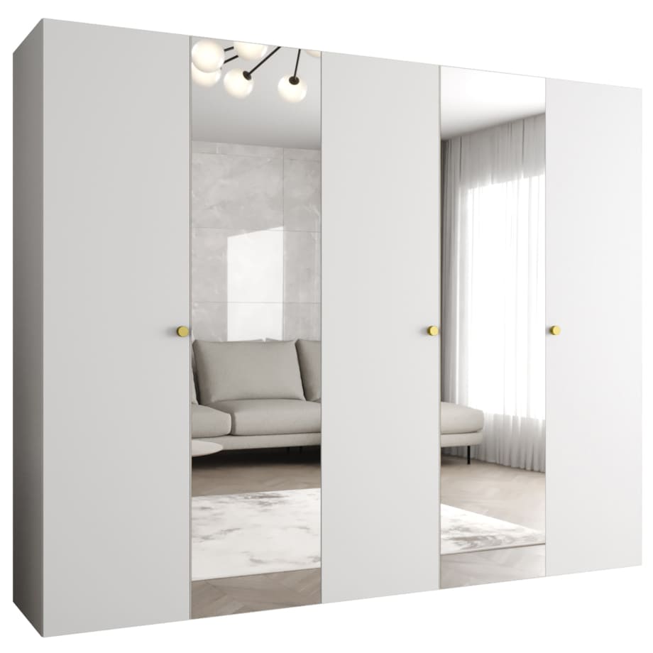 Szafa uchylna otwierana PARMA 2 250 wys. 202 cm Biały + u. Złoty