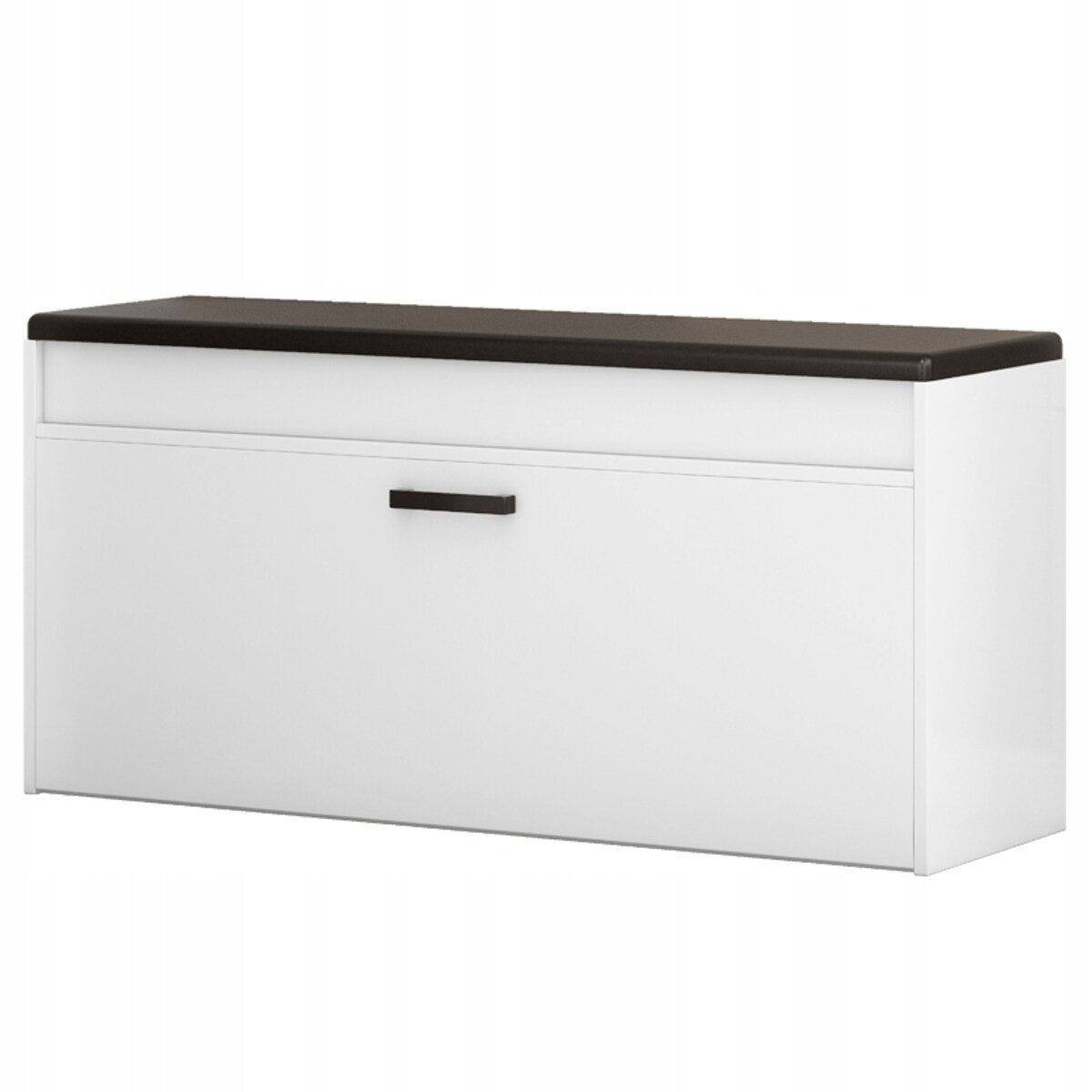 Szafka na buty z siedziskiem schowkiem duża 2 półki biała otwierana 100 cm