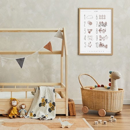 Plakat dla dzieci Liczby boho 4 50x70